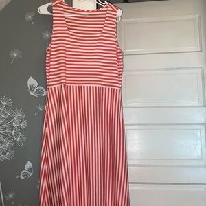 Womans lands end striped dress sized medium 12-14
